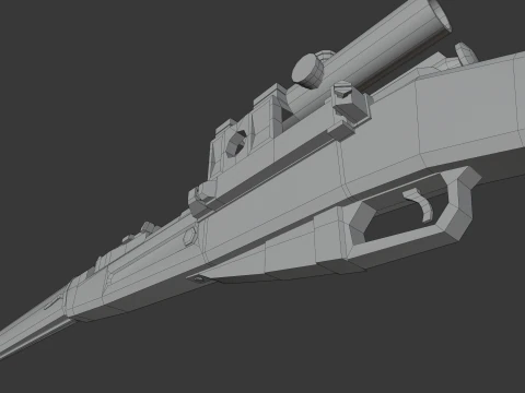 Mosin rifle Lowpoly 3D Model