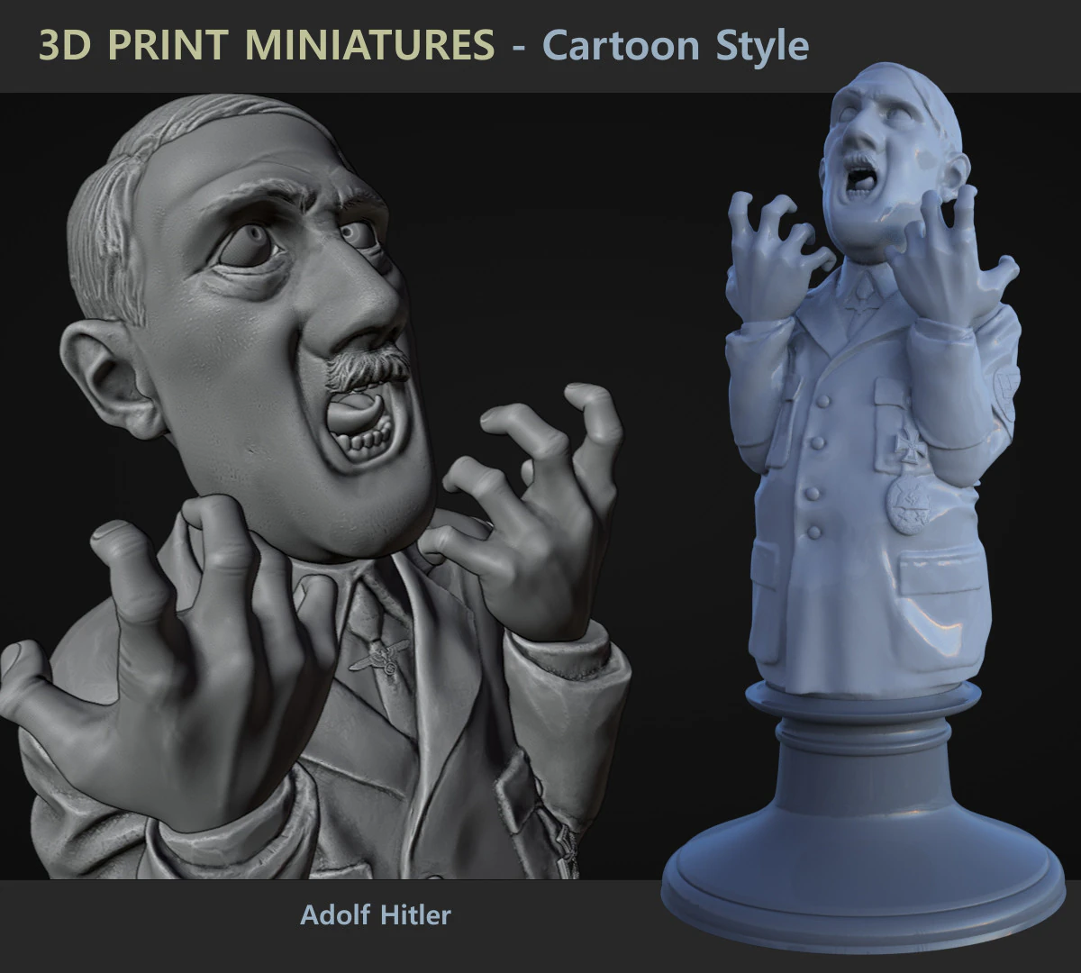 Bust Hitler 3D Print Model .c4d .max .obj .3ds .fbx .stl .blend 