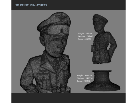 Бюст Роммеля 3D Принт Модель