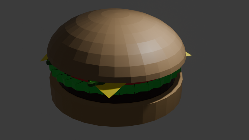 Burger lowpolly 3D Model .c4d .max .obj .3ds .fbx .stl .blend 