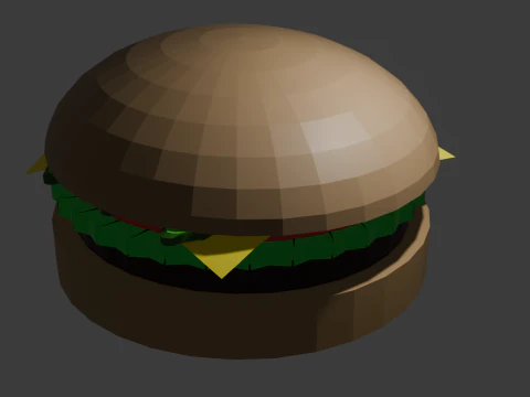 バーガーローポリー 3Dモデル