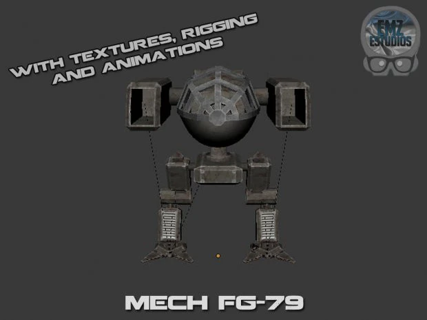 Mecha Robo FG-79 3D Model .c4d .max .obj .3ds .fbx .stl .blend 