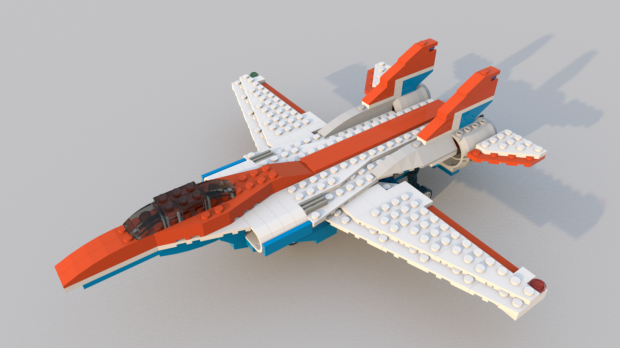 LEGO Plane 3D Модель .c4d .max .obj .3ds .fbx .stl .blend