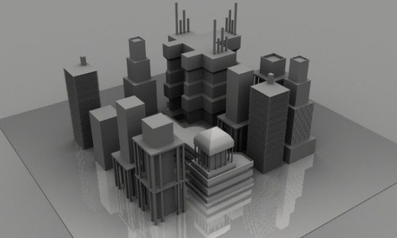 City Buildings Modèle 3D .c4d .max .obj .3ds .fbx .stl .blend