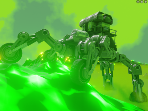 Five Wheeler with Radioactive Surrounding 3D Model