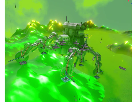 Five Wheeler with Radioactive Surrounding 3D Model