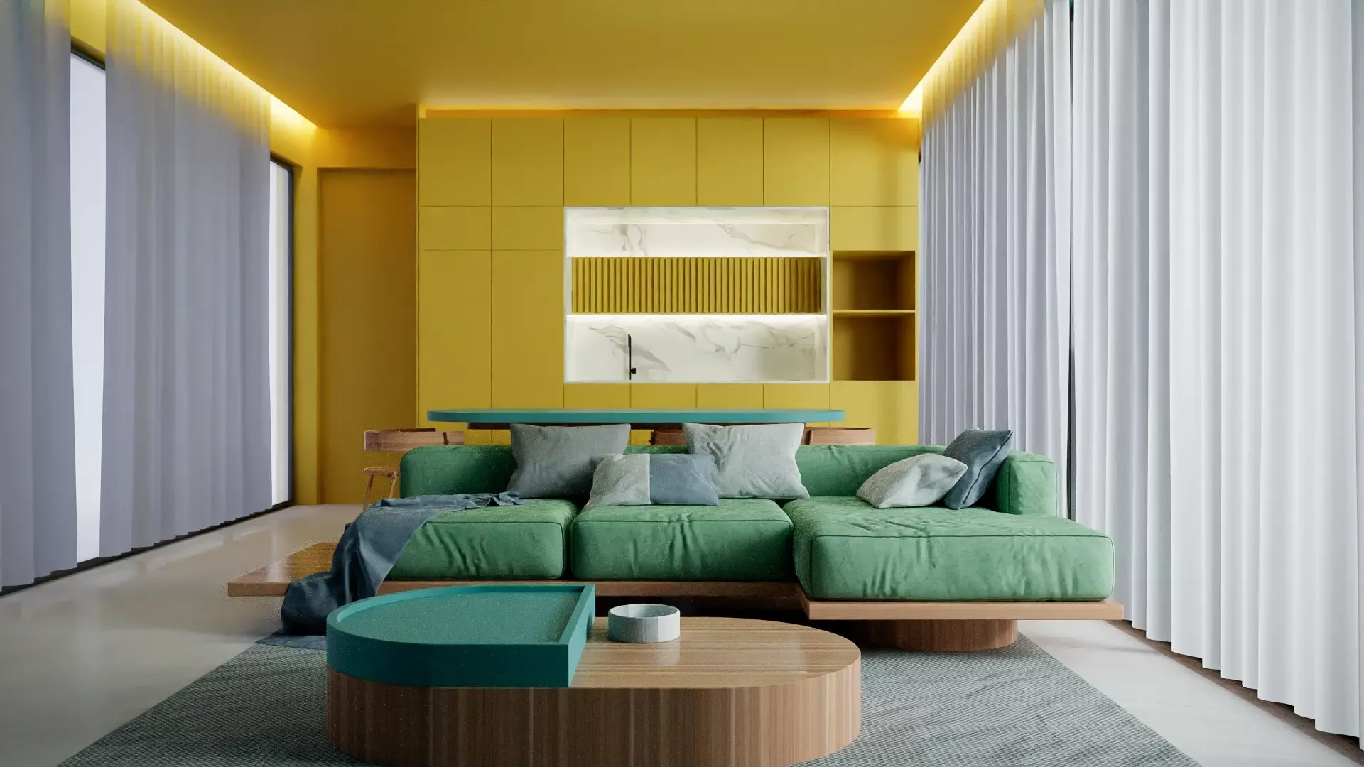 Luxury Living Room 3D Model .c4d .max .obj .3ds .fbx .stl .blend