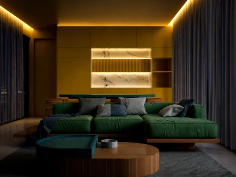 Luxury Living Room 3D Model
