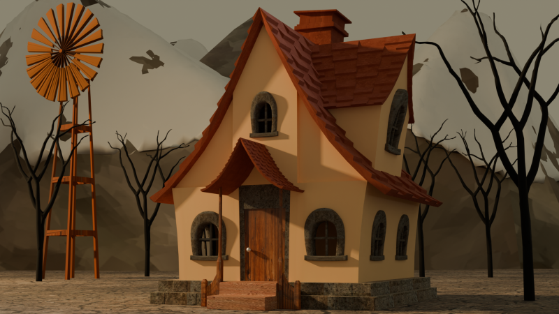 Alpine Cottage 3D Model .c4d .max .obj .3ds .fbx .stl .blend 