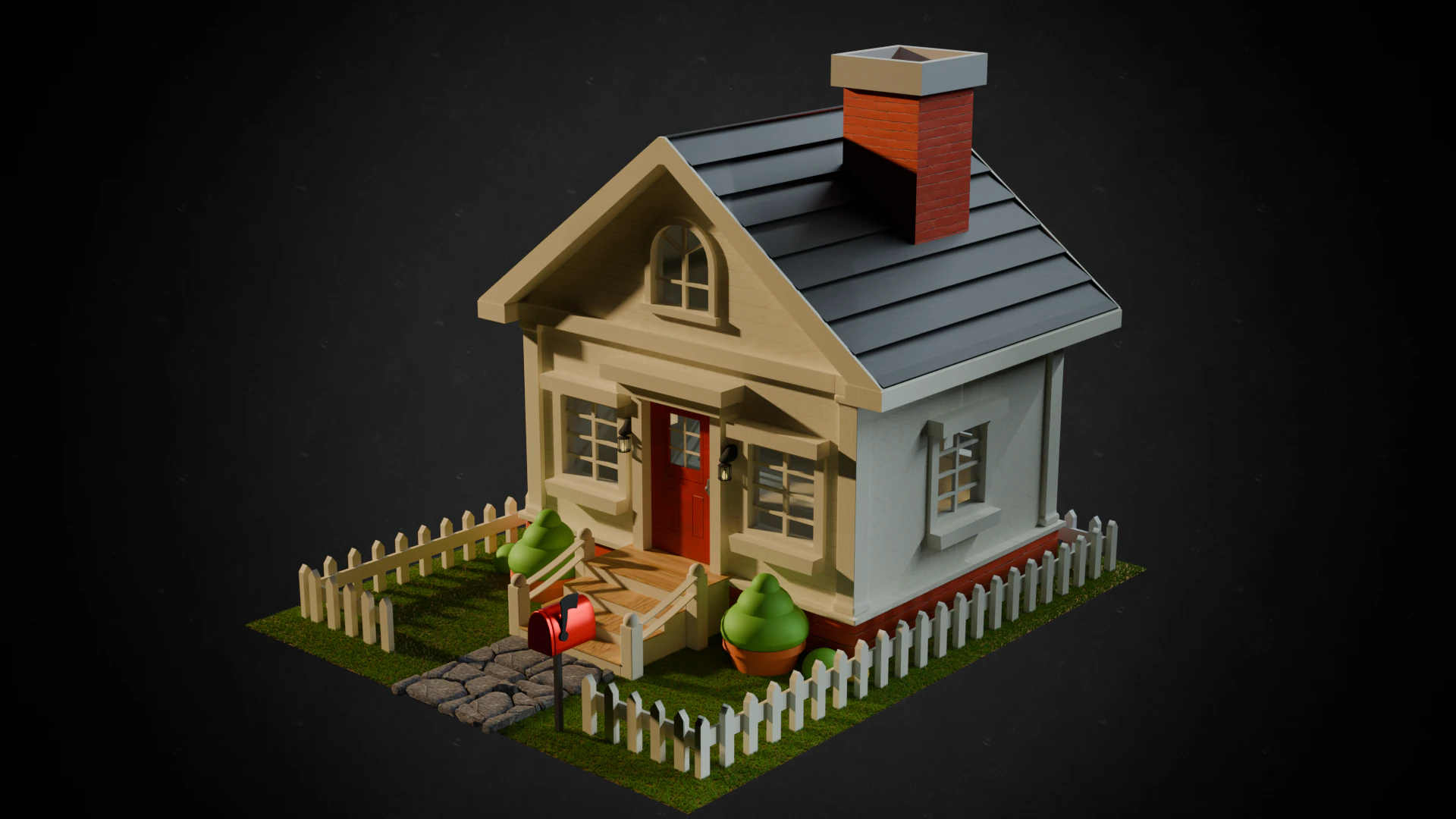 Wooden House 3D Model .c4d .max .obj .3ds .fbx .stl .blend 