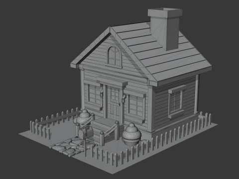 Wooden House 3D Model
