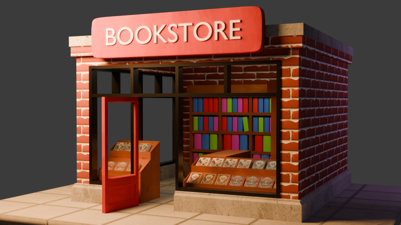 Book Store 3D Model .c4d .max .obj .3ds .fbx .stl .blend 