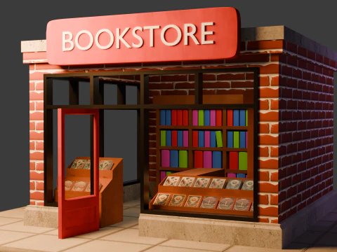 Buchladen 3D Modell