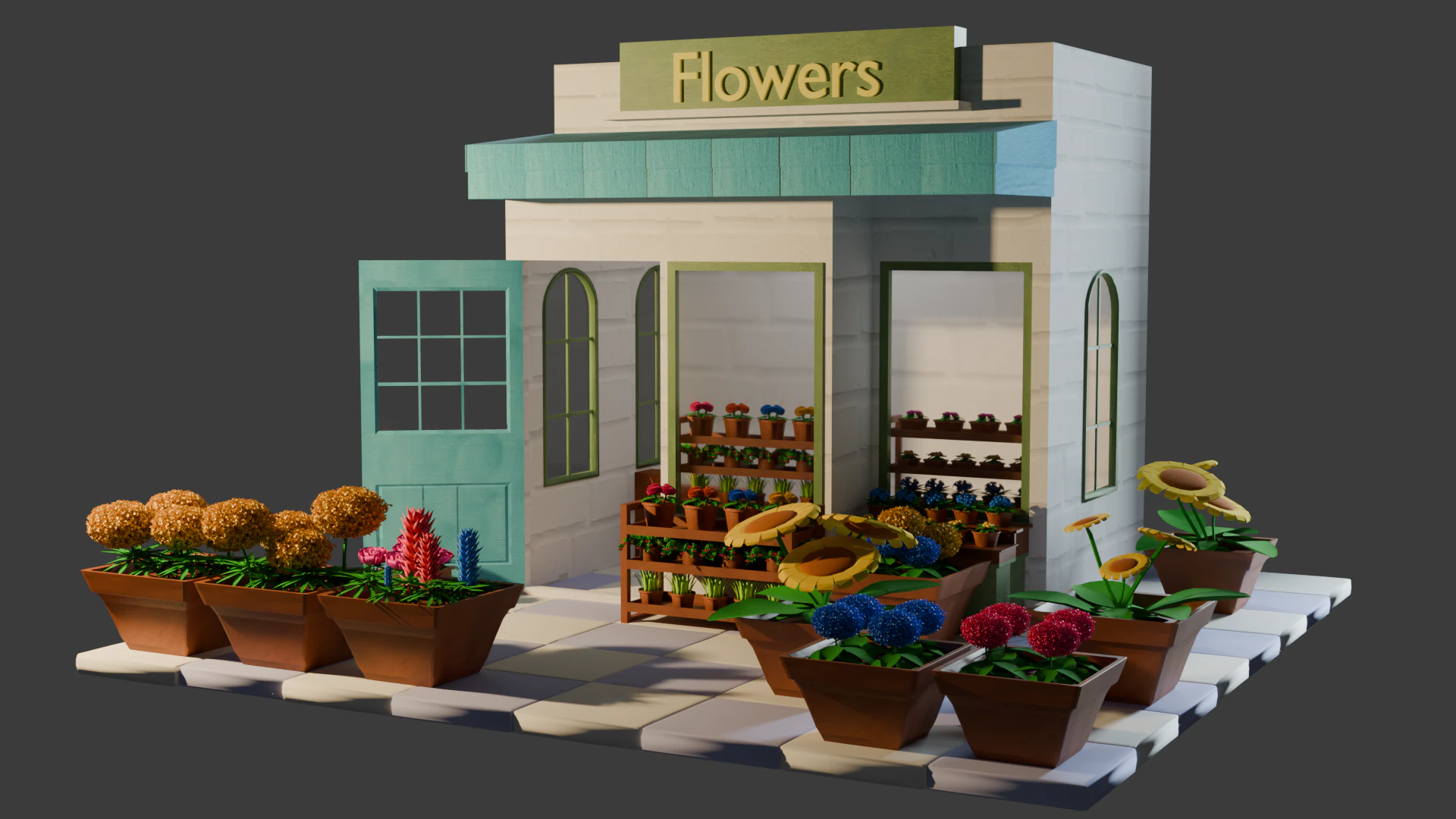 Flower Shop 3D Model .c4d .max .obj .3ds .fbx .stl .blend 