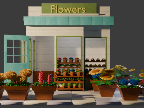 Flower Shop 3D Model