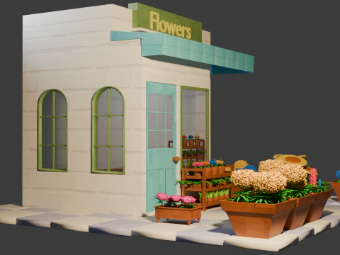 Flower Shop 3D Model