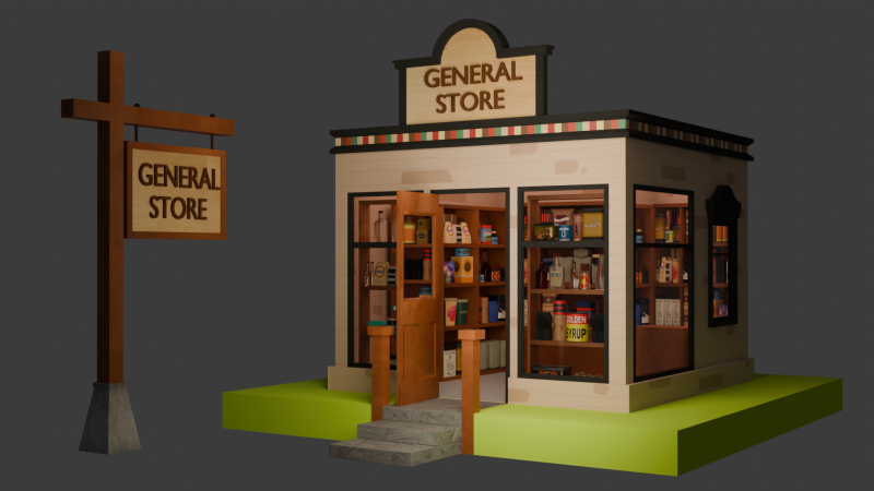 General Store Modelo 3D .c4d .max .obj .3ds .fbx .stl .blend