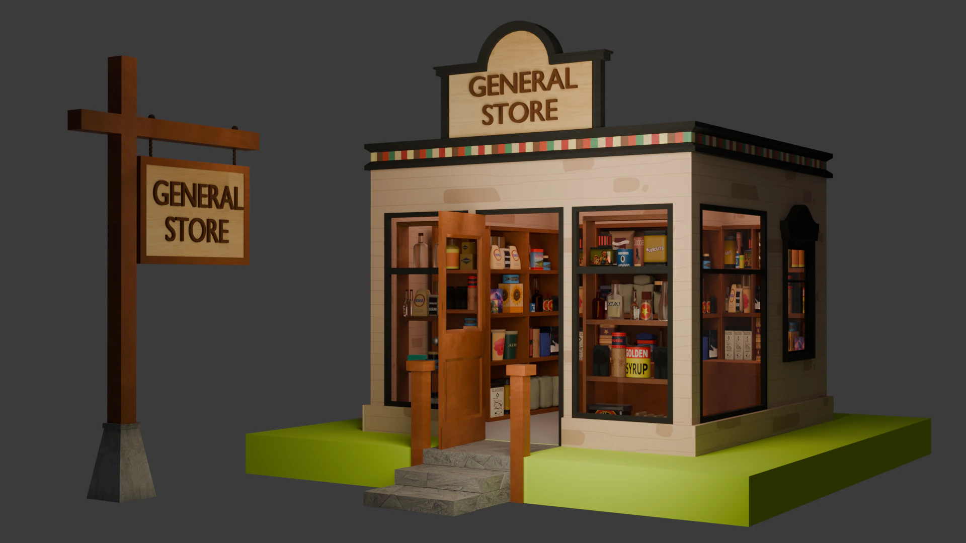 General Store 3D Model .c4d .max .obj .3ds .fbx .stl .blend
