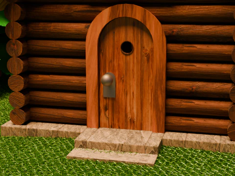 Средневековая крепость и деревня 3D Модель