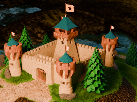 Medieval Stronghold And Village 3D 모델