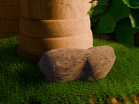 Средневековая крепость и деревня 3D Модель