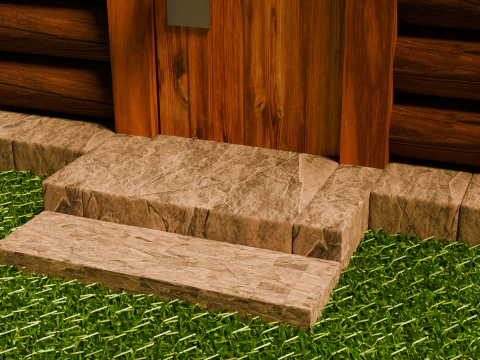 Средневековая крепость и деревня 3D Модель