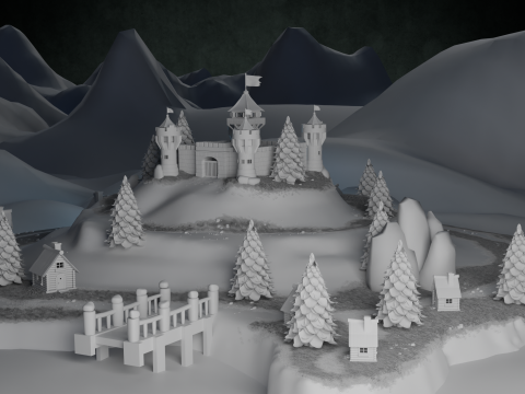 Medieval Stronghold And Village 3D 모델
