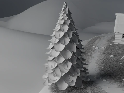 Средневековая крепость и деревня 3D Модель