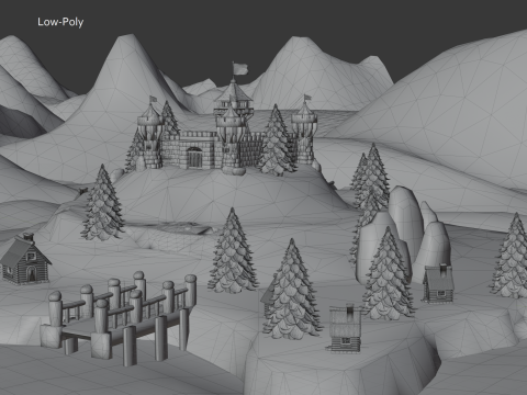 Medieval Stronghold And Village 3D 모델