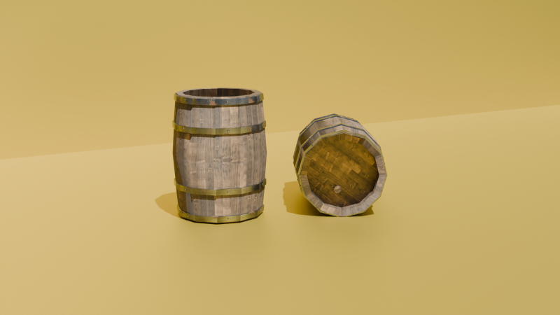 Low Poly Wooden Barrel Game Ready Low-poly 3Dモデル .c4d .max .obj .3ds .fbx .stl .blend