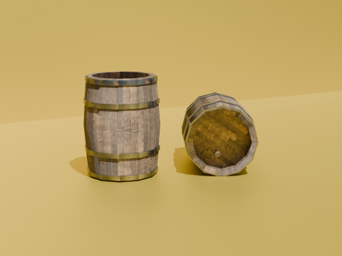 Low Poly Wooden Barrel Game Ready Low-poly 3Dモデル