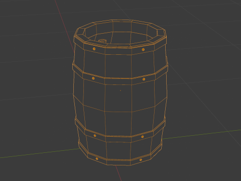 Low Poly Wooden Barrel Game Ready Low-poly 3Dモデル