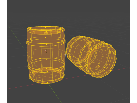 Low Poly Wooden Barrel Game Ready Low-poly 3Dモデル