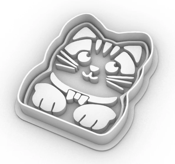 Cat cookie cutter 3D Print Model .c4d .max .obj .3ds .fbx .stl .blend