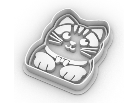 Cat cookie cutter Model Cetak 3D