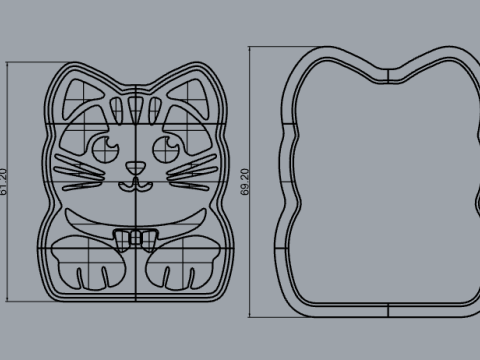 Cat cookie cutter 3D प्रिंट मॉडल