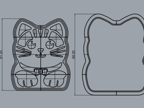 Cat cookie cutter 3D Print Model