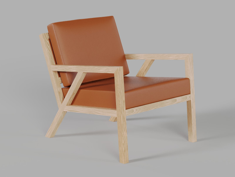Gus Modern - Truss Chair - Vegan Appleskin Leather Cognac 3D Model .c4d .max .obj .3ds .fbx .stl .blend