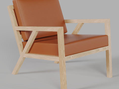 Gus Modern - Truss Chair - Vegan Appleskin Leather Cognac 3D Model