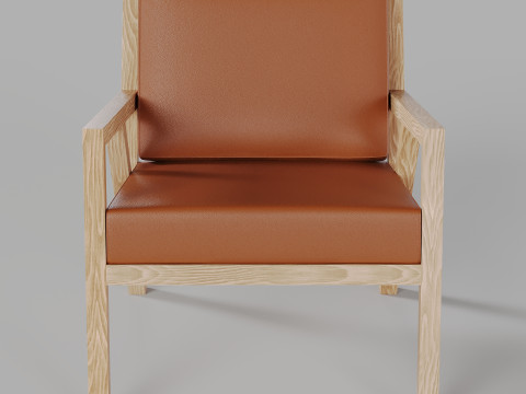 Gus Modern - Truss Chair - Vegan Appleskin Leather Cognac 3D Model