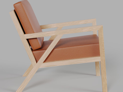 Gus Modern - Truss Chair - Vegan Appleskin Leather Cognac 3D Model