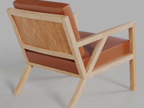 Gus Modern - Truss Chair - Vegan Appleskin Leather Cognac 3D Model