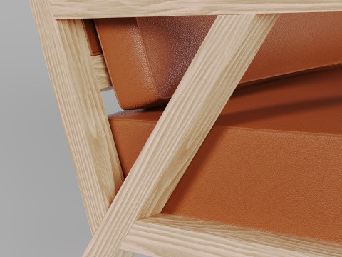 Gus Modern - Truss Chair - Vegan Appleskin Leather Cognac 3D Model