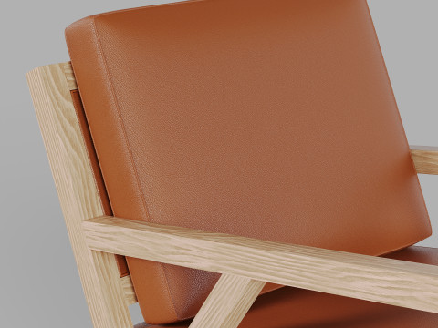 Gus Modern - Truss Chair - Vegan Appleskin Leather Cognac 3D Model