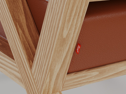Gus Modern - Truss Chair - Vegan Appleskin Leather Cognac 3D Model