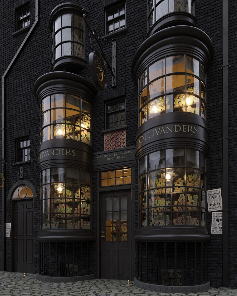 Ollivanders Wand Shop from Harry Potter 3D मॉडल .c4d .max .obj .3ds .fbx .stl .blend 