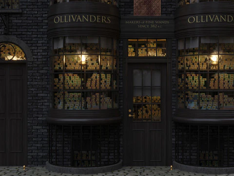 Sklep z r&oacute;żdżkami Ollivandera z Harry'ego Pottera Model 3D