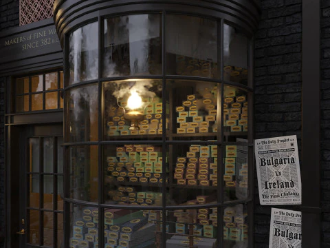 Sklep z r&oacute;żdżkami Ollivandera z Harry'ego Pottera Model 3D