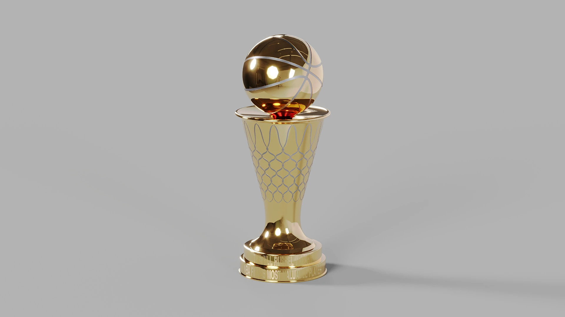 The NBA Bill Russel MVP Trophy 3D Model .c4d .max .obj .3ds .fbx .stl .blend 