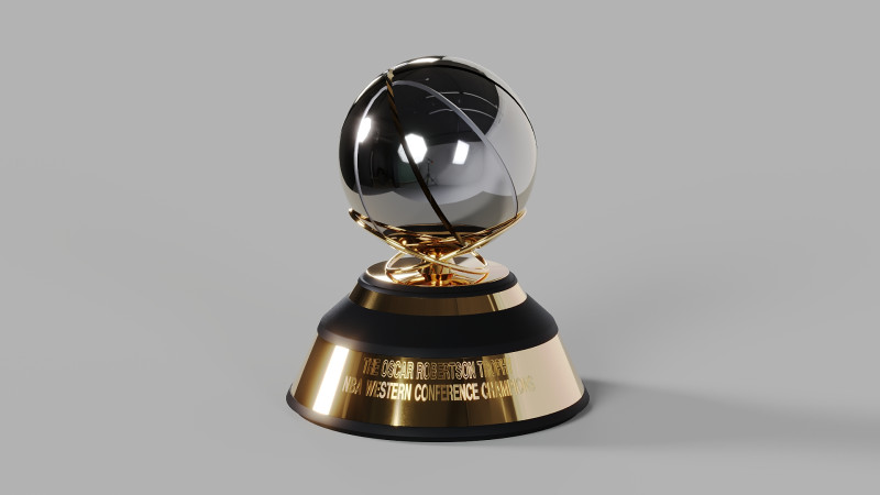 The Oscar Robertson NBA Western Conference Trophy 3D Модель .c4d .max .obj .3ds .fbx .stl .blend 